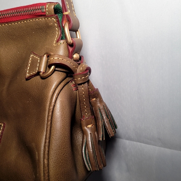 Dooney and Bourke Florentine leather crossbody army green bag - Picture 10 of 16
